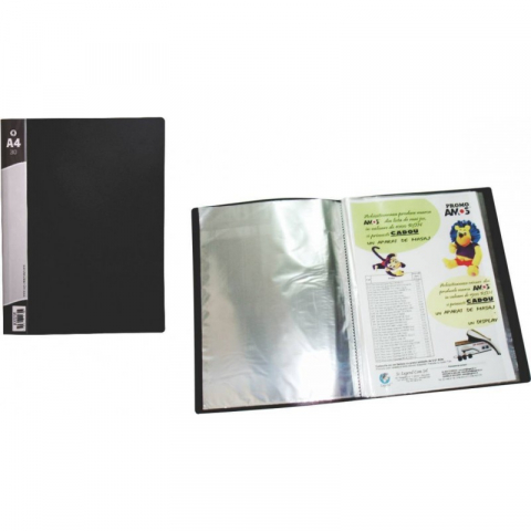 Folii și mape de protecție - Dosar de prezentare cu 10 folii transparente,plastic,negru