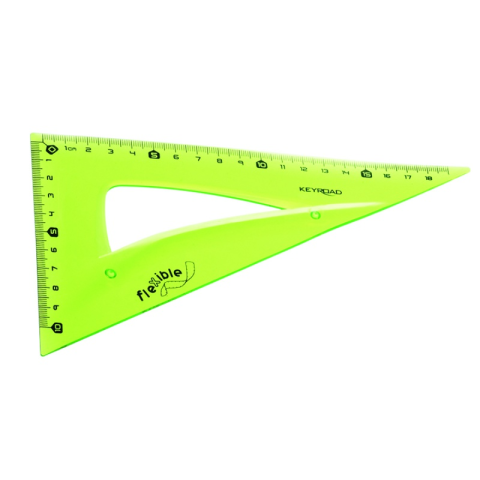 Echer Keyroad 18cm, 30°/60°, plastic flexibil, diverse culori [2]