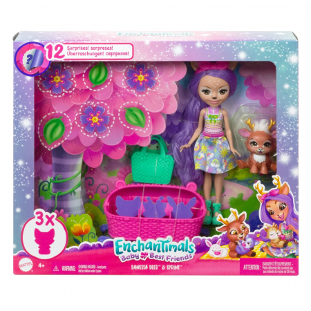 Papusi & accesorii - Enchantimals Baby Best Friends Set Surpriză Danessa Deer