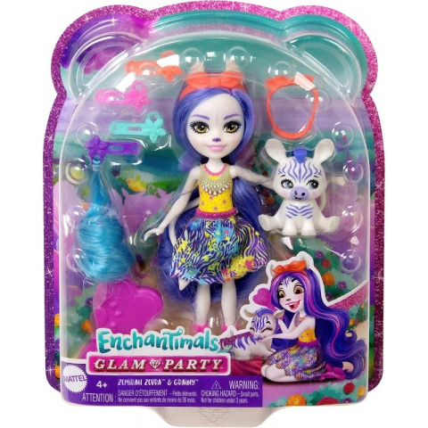 Papusi & accesorii - Enchantimals Glam Party Papusa Zemirah Zebra