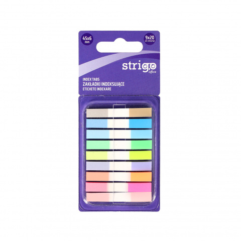 Papetarie & Birotica - Etichete Indexare Strigo adezive, 9x20 file mix culori, 45x6 mm