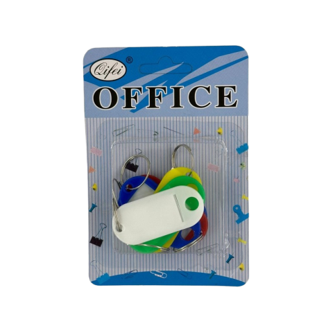 Coperți și etichete - Etichete pentru chei Office Cover P-054, plastic, diverse culori, set 6 bucăți