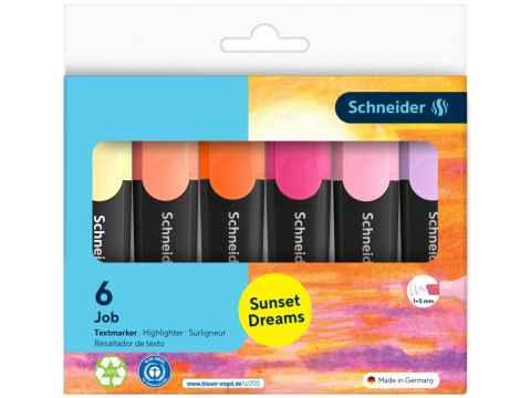 Papetarie & Birotica - Evidentiator Schneider Job Sunset Dreams, varf 1-5 mm,6 bucati/set