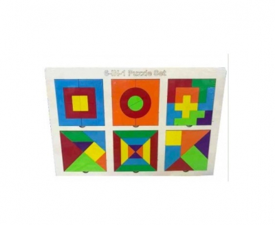 Jucarii din lemn - Joc creativ Tetris Tangram