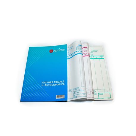 Papetarie & Birotica - Factura fiscala A4 3 exemplare , hartie autocopiativa 50 set/carnet coperta carton 300g/mp