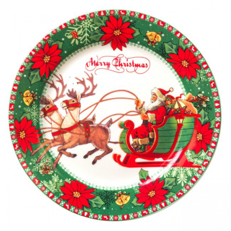 Articole pentru Craciun - Farfurie desert Merry Christmas