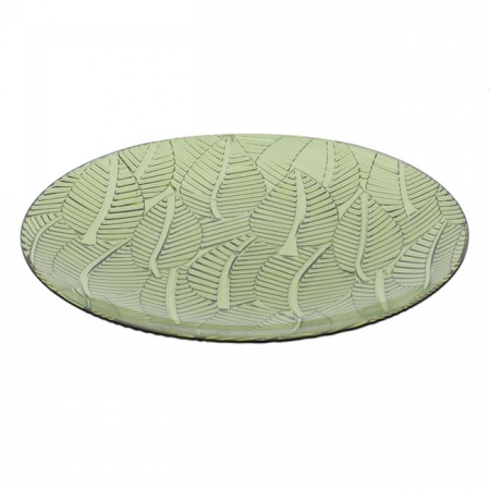 Farfurii - Farfurie pentru servire cu frunze tropicale in relief