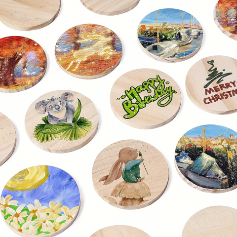 Felie rotunda lemn pentru activitati crafts,natur, 10x0.5 cm [4]