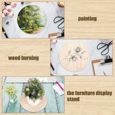 Felie rotunda lemn pentru activitati crafts,natur, 30x0.5 cm [3]