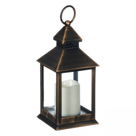 Casa si gradina - Felinar decorativ cu maner si lumanare led