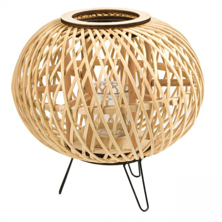 Casa si gradina - Felinar decorativ din ratan cu 3 picioare