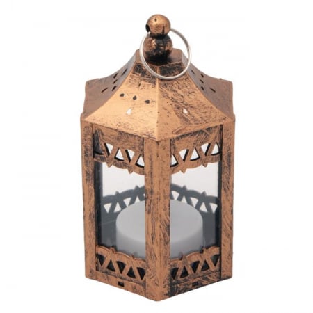 Casa si gradina - Felinar hexagonal decorativ cu lumanare led