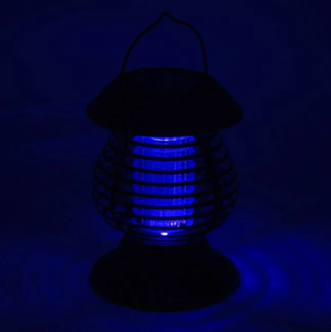 Felinar solar LED 2 in 1 anti insecte, UV si lumina alba, negru, Ø13.5x16 cm [3]