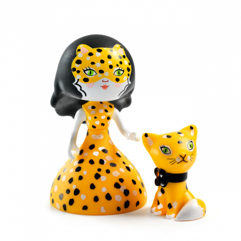 Jocuri si Jucarii Educative - Figurina Arty Toys Printesa Feline si motanul Cleo, Djeco