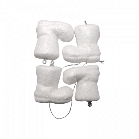 Produse art & craft-Lucru manual - Figurina cizmulita cu sclipici pentru activitati crafts,polistiren,4 bucati/set,5cm