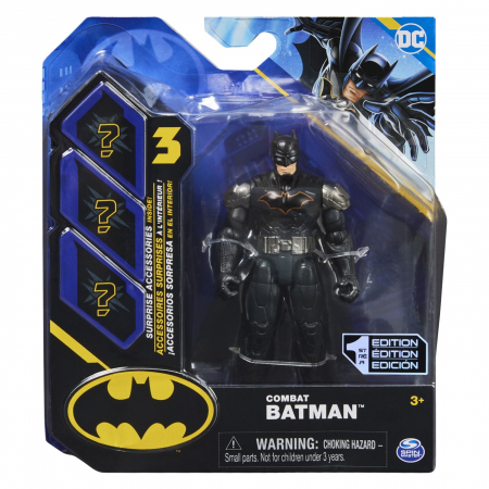 Figurine cu eroi si personaje - Figurina Combat Batman Articulată 10cm cu 3 Accesorii Surpriză 