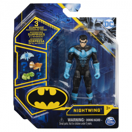 Figurine cu eroi si personaje - Figurină Nightwing 10cm cu Accesorii Surpriză 