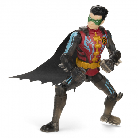 Figurina robin cu costum tech si articulata 10cm cu 3 accesorii surpriza [3]