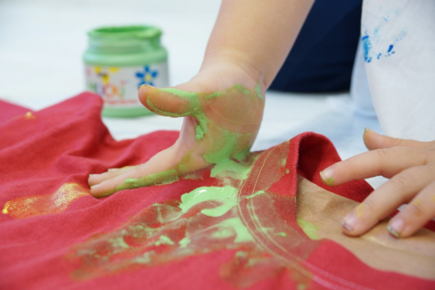 Vopsea lichida Finger Paint pentru țesături Mucki,fara cgluten, 4 culori  x 150 ml,+2 ani [1]