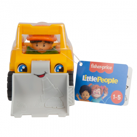 Jocuri si articole copii - Fisher Price Little People - Vehicul Buldozer 10cm 