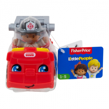 Jocuri si articole copii - Fisher Price Little People - Vehicul Mașina de Pompieri 10cm