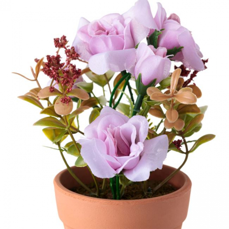 Floare trandafir decorativ in ghiveci ceramic [1]