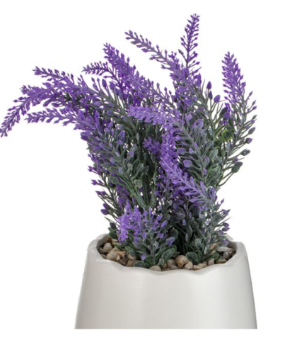 Flori de lavanda artificiale decorative in ghiveci ceramic,11x24 cm [2]
