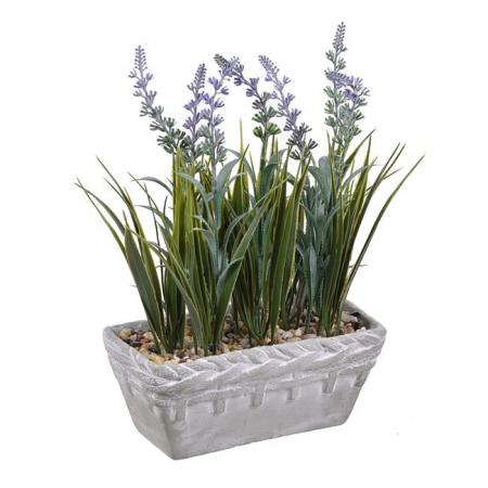 Decoratiuni - Flori de lavanda artificiale decorative in ghiveci ceramic