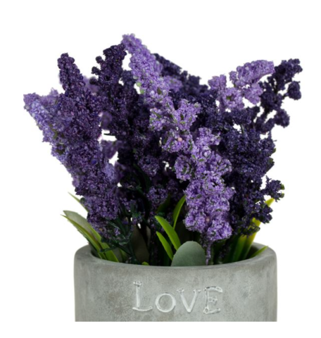 Flori de lavanda artificiale decorative in ghiveci ceramic,8 x17  cm [1]