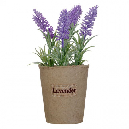 Decoratiuni - Flori de lavanda artificiale decorative in ghiveci de carton