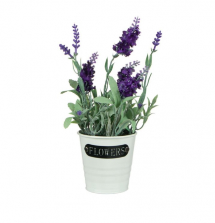 Flori si Plante artificiale - Flori de lavanda artificiale decorative in ghiveci tip galetusa
