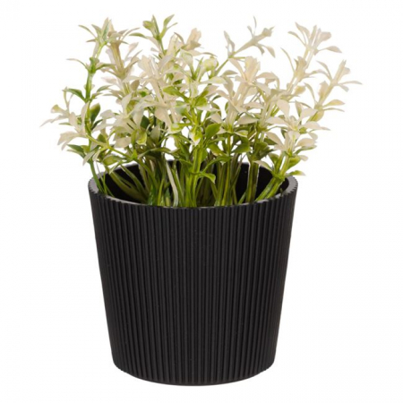 Decoratiuni - Flori mici albe artificiale decorative in ghiveci de plastic