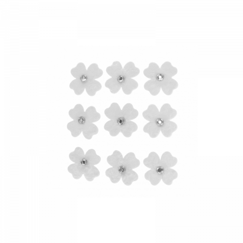 Floricele albe autoadezive pentru activitati crafts,3 cm,9 bucati/set [1]