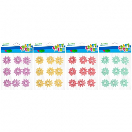 Accesorii art&craft - Floricele autoadezive cu perla pentru activitati crafts