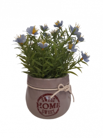 Decoratiuni - Floricele artificiale decorative in ghiveci ceramic Sweet home