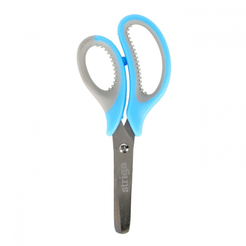 Foarfeca scolara cu varf rotunjit, otel inoxidabil, grip cauciucat, diverse culori [1]