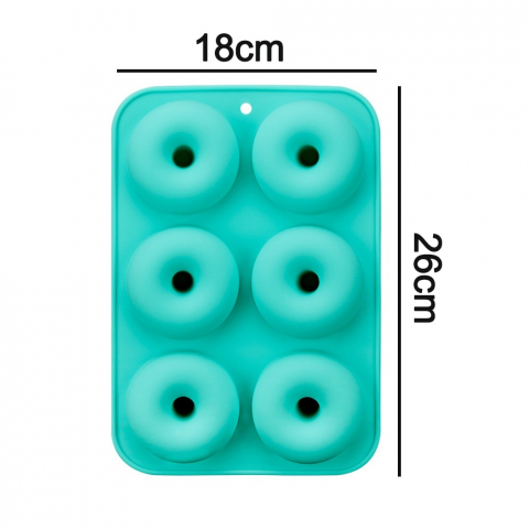 Forma de copt cu 6 locuri design gogosi din silicon,diverse culori,26x18 cm [4]