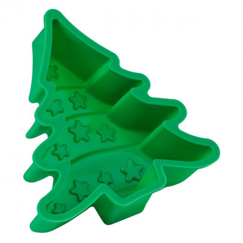 Forma de copt din silicon in forma de Brad,verde,14x15x4 cm [1]