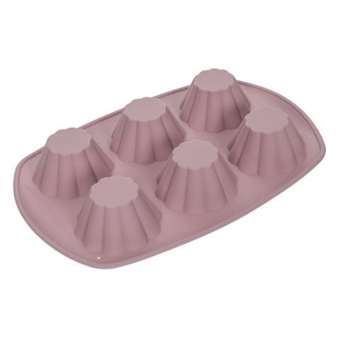 Forma de copt pentru briose din silicon,crem,29x20x3.5 cm [1]