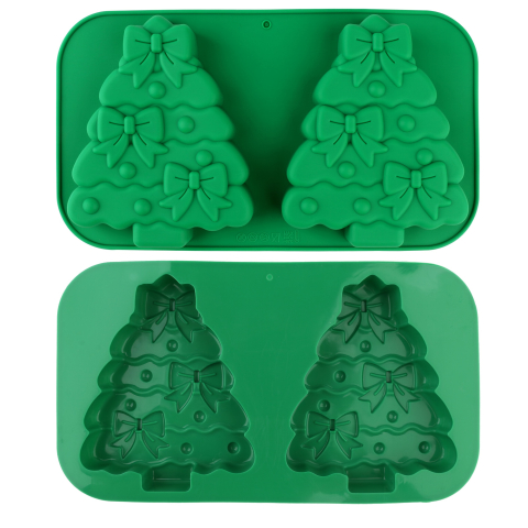 Forma din silicon cu 2 compartimente, design bradut,27x15 cm,diverse culori [8]