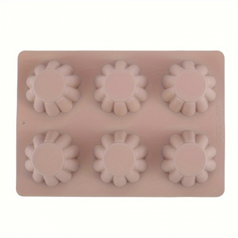 Forma din silicon pentru briose,6 alveole,26x18x3 cm, diverse culori