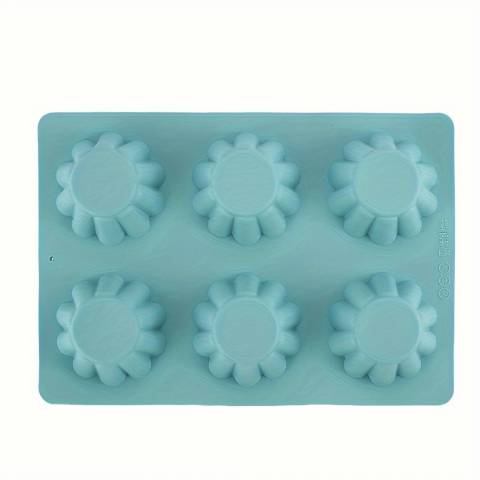 Forma din silicon pentru briose,6 alveole,26x18x3 cm, diverse culori [1]