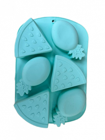 Forme Silicon pentru prăjituri,brioșe și jeleuri - Forma din silicon pentru briose si biscuiti, forma ananas, 6 alveole,26x17x3 cm