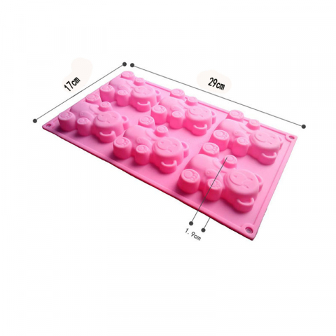 Forma din silicon pentru briose si biscuiti, forma ursuleti, 6 alveole,29x17 cm [2]