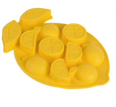 Sport & Activitati in aer liber - Forma din silicon pentru cuburi de gheata, model lamai, 9 cuburi, galben, 17x24x2 cm
