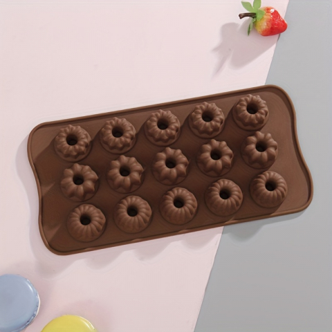 Forme Silicon pentru prăjituri,brioșe și jeleuri - Forma din silicon pentru jeleuri si bomboane, 15 alveole,21x10 cm