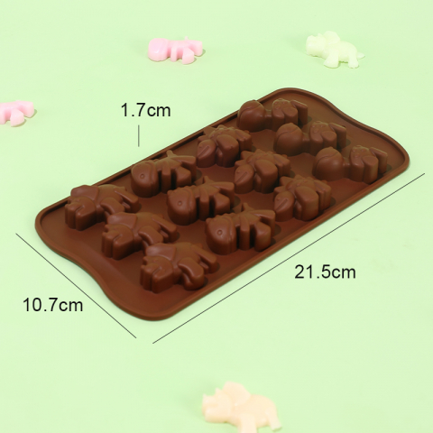 Forma din silicon pentru jeleuri si bomboane, design dinozauri,12 alveole,21x7 cm [3]