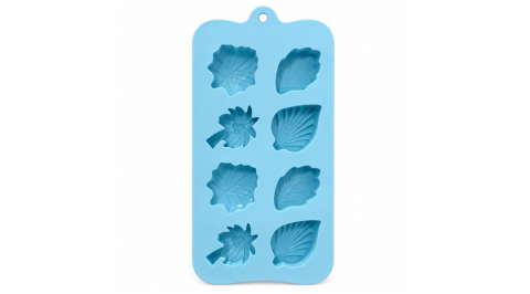 Forme Silicon pentru prăjituri,brioșe și jeleuri - Forma din silicon pentru jeleuri si bomboane, design frunze,8 alveole,21x10 cm