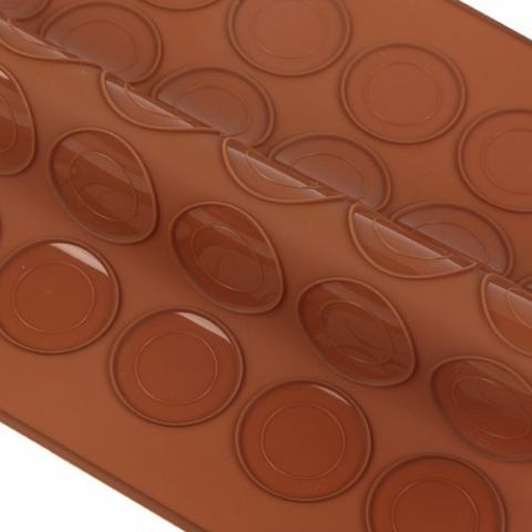 Forma din silicon pentru macarons, 2 dimensiuni, 48 orificii, 38,5 x 28,5 x 0,3 cm, maro [10]