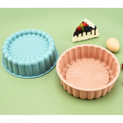 Forma rotunda din silicon pentru prajituri,diverse culori,19x6 cm [3]